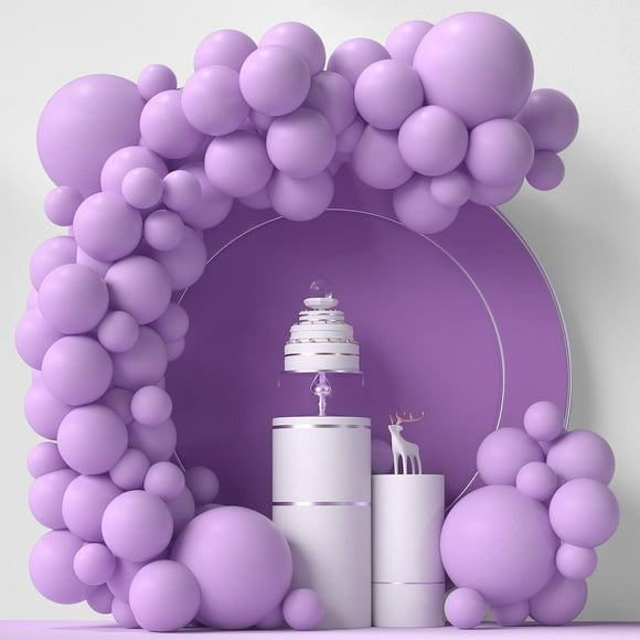 Ballons Violets 84 pcs Ballons Violets Légers Guirlande Arc Kit 5 Pouces + 12 Pouces + 18 Pouces Ballons Violets Pastel Joyeux Anniversaire Ballons Bébé Douche Décorations Mariage