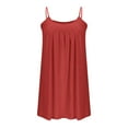 thumbnail image 7 of OSFVNOXV Summer Nightgown Dress for Women Ruched Pleated Front Spaghetti Strap Tank Dress Sleeveless Loose Flowy Knee Length Sleepwear Shirt Mini Dress with Pockets, 7 of 7
