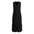 thumbnail image 3 of Bosfbaoi Dresses for Women Linen Blend Sleeveless Maxi Dress V-Neck Button Down Womens Dresses with Pockets and Side Slit Summer Dresses for Women 2026, 3 of 9