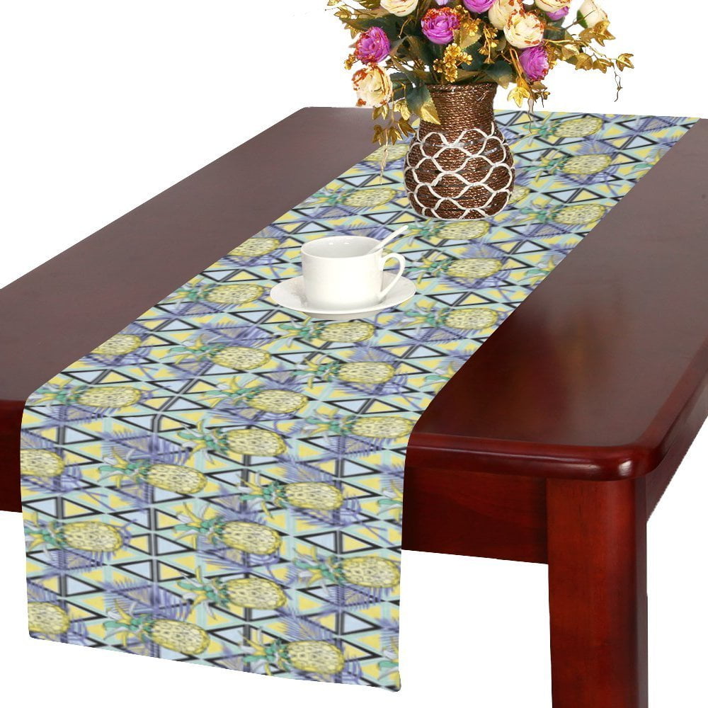 MYPOP Pineapple Palm Leaf Polyester Long Table Runner 16x72 incheses