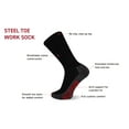 thumbnail image 2 of Wolverine 2-pk. Steel Toe Cotton Mid-Calf Sock Men L Black, 2 of 4