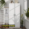 thumbnail image 6 of Fddevelop White Tall Wood Kitchen Pantry Cabinet with Doors and Adjustable Shelves  71”H, 6 of 8