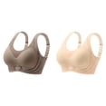 thumbnail image 1 of (2-Pack) Rinsvye Womens Big Bust Full Coverage Thin Seamless Bra No Wire Big Size Bra, 1 of 8