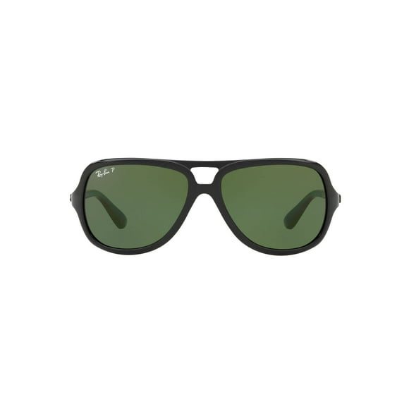 Ray-Ban RB4162 Aviator Sunglasses, Black/Polarized Green, 59 mm