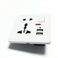 thumbnail image 3 of Wall Mount USB Power Socket (DZ-E2-11) - Recessed, British Standard, 13A, 86mm x 86mm, USB Ports, Square, Residential Use, 3 of 8