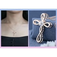 thumbnail image 4 of Dazzlingrock Collection Round White Diamond Infinity Swirl Cross Charm Pendant for Women with 18 Inch Gold Chain (0.21 ctw, Color I-J, Clarity I1-I2) in 14K Rose Gold, 4 of 6
