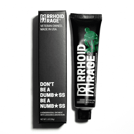 Rrhoid Rage Hemorrhoid and Fissure Ointment with Lidocaine, Aloe, Witch Hazel, and Magnesium for Fast Pain and Itch Relief