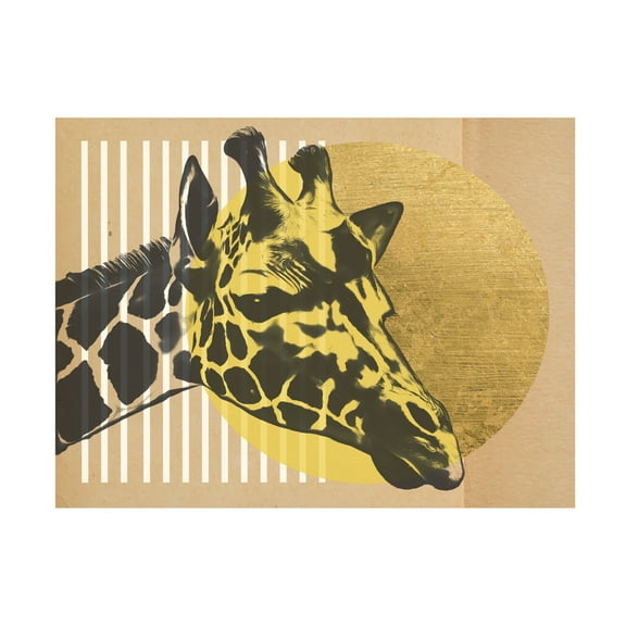 Trademark Fine Art Alonzo Saunders  Gold Geometric Giraffe II Canvas Wall Art