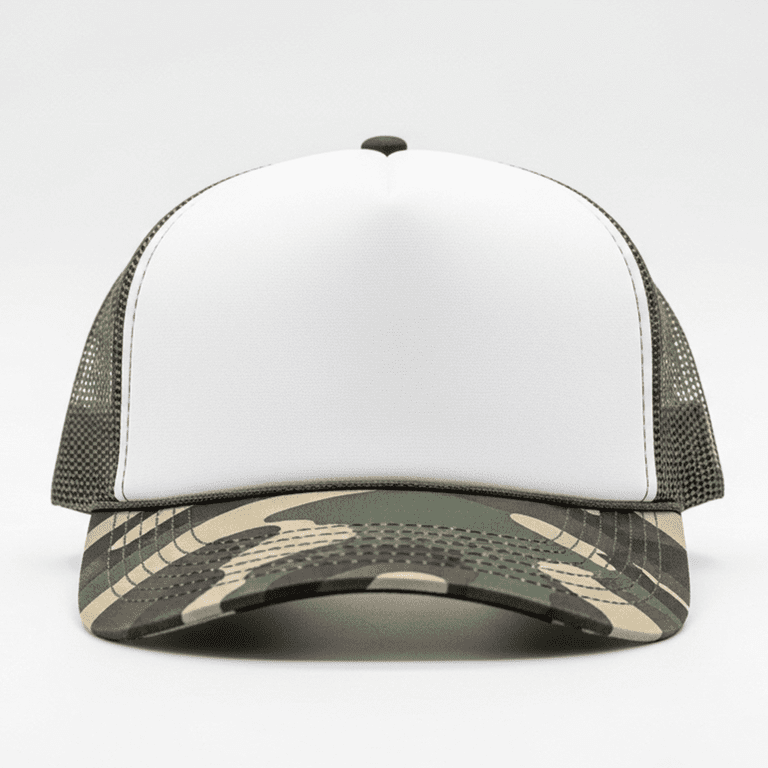 Off-White Camo Mesh Trucker Hat - Olive Green/Brown Trucker Cap Mesh Hat Snapback Cap Summer Hat CAMO Casual  main image 2