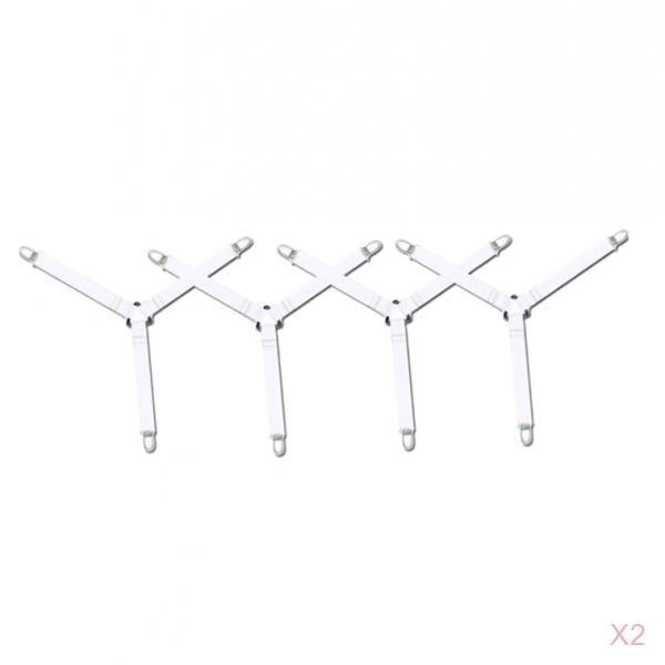 2x Juego de 4 Piezas de Apretones de Sábanas, Tensores, Sujetadores, Correas Elásticas para El Hogar Baoblaze Clips de suspensión para sábanas