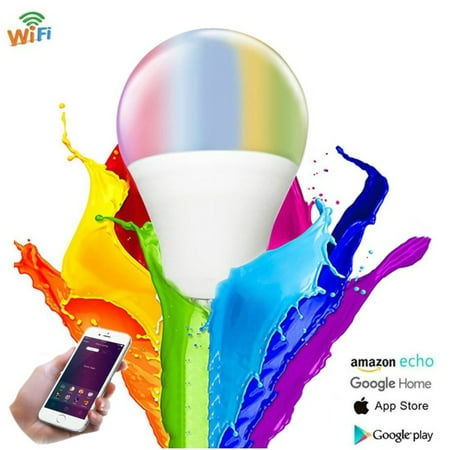AGPTEK Wifi Smart Multi-Color LED Light Bulb E26 for Amazon Alexa/Google Home App (Best Black Light App)