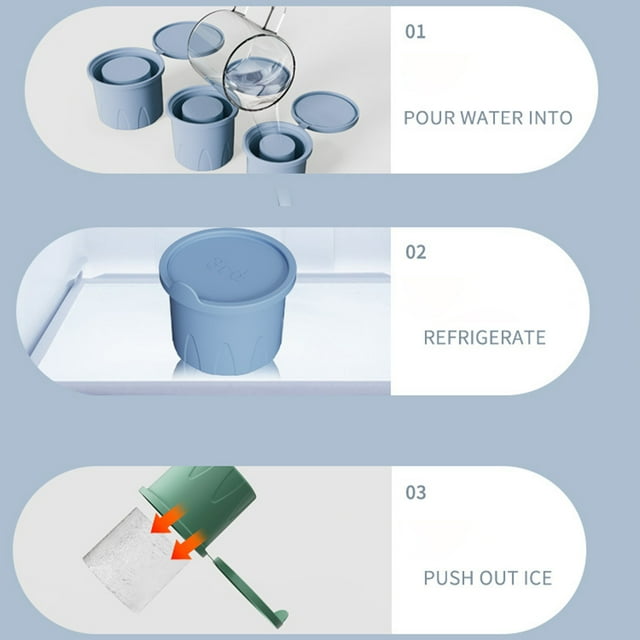 Langgg Cocktail Ice Cube Mold With Lid Efficient And Leak-proof Silicone Easy Ice Making Ice Tray With Lid Blue 1st