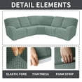 thumbnail image 3 of 2024 5 Seat Corner Sofa Cover Sectional Recliner Corner Sofa Protector for Livingroom Deep Blue, 3 of 10