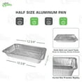 thumbnail image 3 of [400] Aluminum Pans 9x13 Disposable Foil Pans Half Size Steam Table Shallow Aluminum Trays Heavy Duty Tin Foil Disposable Pans, Bakeware, Lasagna Pan, Roasting, Food Storing, Catering, Cake, Oven Pan, 3 of 5
