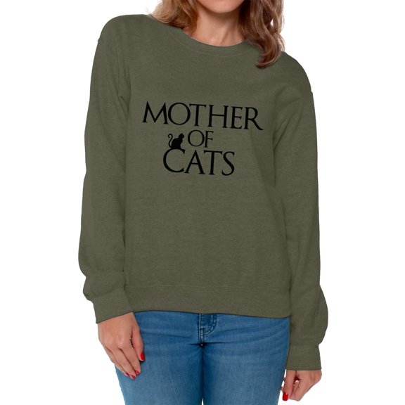Awkward Styles Women's Mother Of Cats Fun Graphic Sweatshirt Tops Pet Lover Gift