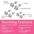 thumbnail image 3 of Cate & Chloe Pack of 3 - Mia 18k White Gold Plated Stud Earrings with Simulated Diamonds for Women, 3 of 11