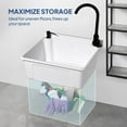 thumbnail image 4 of Ktaxon Wall-Mounted Utility Sink with Hot&Cold Faucet, Wall-Mounted Utility Tub with Wall Bracket for Laundry Room, Garage, Workshop, Basement, Shop, 4 of 8