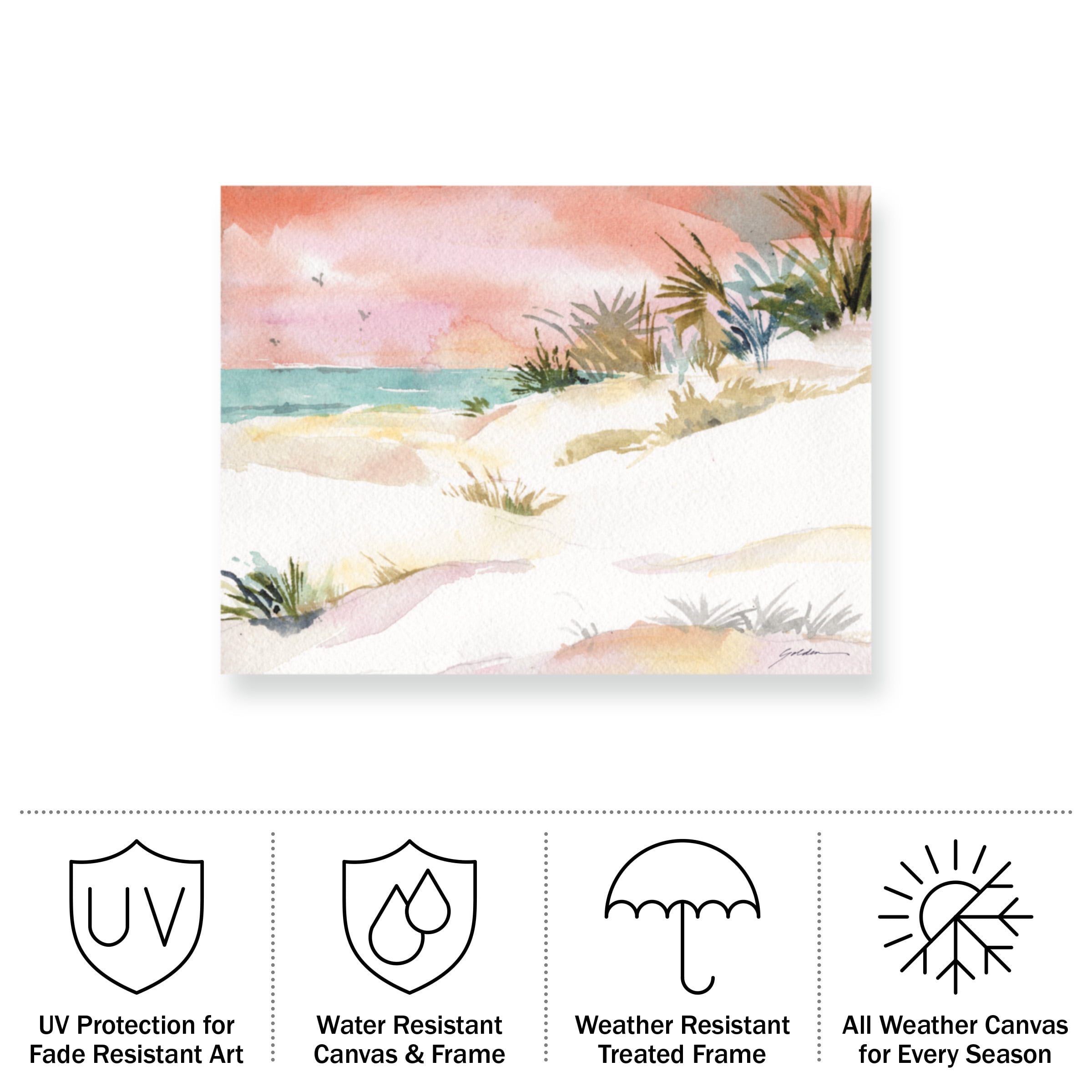 Sheila Golden 'Beachscape 2' Outdoor Canvas