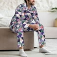 thumbnail image 7 of Lsque Plaid Flamingo Pattern Long Sleeve Pajama Set for Men - Soft 2-Piece Sleepwear and Loungewear Set with Pockets, Comfy Nightwear-Small, 7 of 7