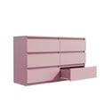 thumbnail image 5 of CASEMIOL Wood Dresser, 6 Drawer Wide Storage Chest for Bedroom,Pink, 5 of 6