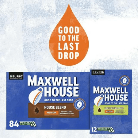 Maxwell House Decaf House Blend Ground Coffee K-Cup Pods, 12 Ct Box (Pack of 4)