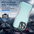 thumbnail image 4 of Dteck 3 in 1 for iPhone 16 Pro Case with Tempered Glass Screen Protector & Camera Lens Cover, Military Grade Protection Full Body Shockproof Rugged Protective Cover for iPhone 16 Pro,Mint Pink, 4 of 6