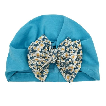 

Fsqjgq Baby Boy Winter Hat Floral Bowknot Cap Girls Boys Print Baby Hat Toddler Elastics Knitted Turban Baby Care Warm Toddler Hat Knitted J