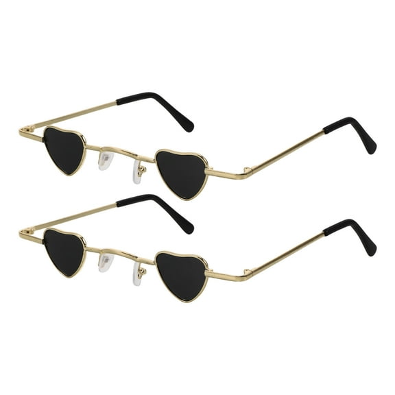 LITINKIMI Heart Shaped Sunglasses For Teens Daily Wear 2Pcs 5.5x5.5x1In