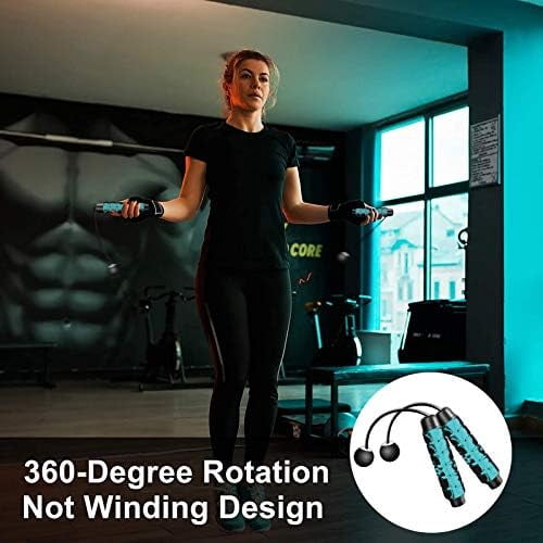 WLIKKS Weighted Cordless Jump Rope for Fitness[Suitable for Different Ages and Levels] Ropeless Jump Rope for Boxing MMA WOD Training, BOD Rope Beachbody MBF,High Speed Rope Skipping for Narrow Space
