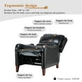 thumbnail image 5 of Genuine Leather Recliner Chair, Tina's Home Push Back Wood Leg Armchair Nailhead Living Room Black, 5 of 6