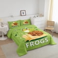 thumbnail image 3 of Erosebridal Green Frog Bedding Sets Queen with Comforter, Cute Snail Duvet Insert, Jungle Animal Decor, Lightweight 3-Piece, 3 of 7