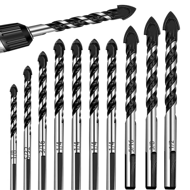 Juego De Brocas Para MamposteríA Para Vidrio, Baldosas, PláStico, Madera, HormigóN, Cemento Y Metal, Brocas De Carburo Profesionales (1/8-1/2 Pulgadas)