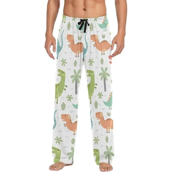 GZHJMY Dinosaur Pajama Pants for Men, Lounge Pants Lightweight Men Pajama Bottoms with Drawstring Pockets, Christmas New Year Birthday Gifts, Medium