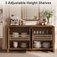thumbnail image 5 of PAPROOS 55" Modern Sideboard Cabinet, 4-Door Storage Cabinet with 2 Adjustable Shelves, Herringbone Wood Design for Living Room, Dining Room, 5 of 10