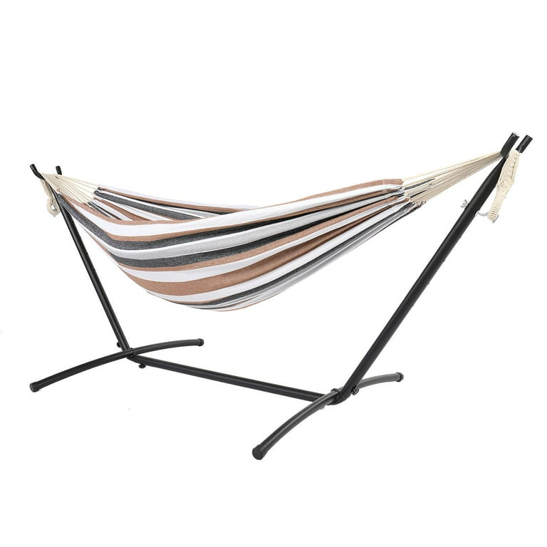 SalonMore Adjustable Portable Double Polyester Hammock Set w SalonMore Adjustable Portable Double Polyester Hammock Set w