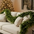 thumbnail image 3 of 6 FT Christmas Cedar Garland, Real Touch Soft & Thickness Greenery Pine Garland for Mantle Table Fireplace Outdoor Indoor Christmas Decorcorations, 3 of 9