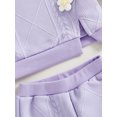 thumbnail image 5 of Baby Girl 2Pcs Fall Outfits Long Sleeve 3D Flower Split Tops + Pants Set Toddler Clothes, 5 of 5