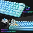 thumbnail image 6 of MK21 60% Mechanical Gaming Keyboard Mini Portable with Rainbow RGB Backlit Full Anti-Ghosting 61 Key Ergonomic Metal Plate Wired Type-C USB Waterproof for Typist Laptop PC Mac Gamer (Blue/Blue Switch), 6 of 7