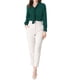thumbnail image 2 of INSPIRAR CHIC Blusas de Manga Larga para Mujeres Chifón Plisado con Cuello de Lazo Camisa de Oficina XL Verde Oscuro, 2 of 8