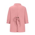 thumbnail image 5 of Women Button Down Shirts Cotton Linen Blouse Tops 3/4 Sleeve Gauze Collar Shirt Tunic Loose Fit Fashion Trendy Clothes, 5 of 9