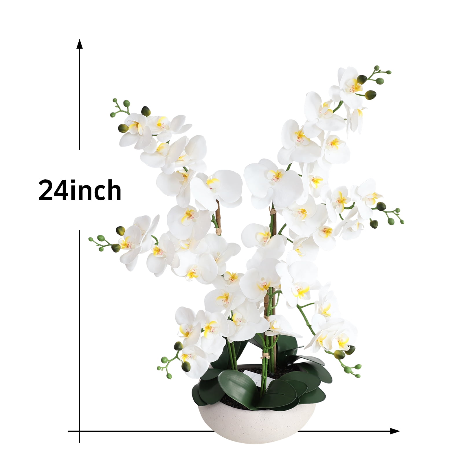 Orchid Floral Arrangement in Vase - Elegant Artificial Flowers for Home Office