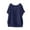 Blue, variant on Fanxing Cotton Linen Tops for Women Loose Fit Beach Casual Work Tops 2025 Summer Short Sleeve Blouse S-2XL