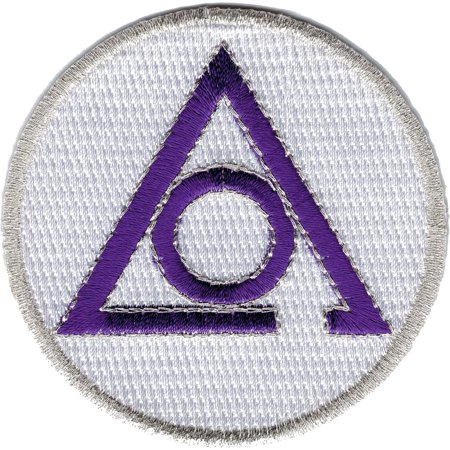 Mason Circle of Perfection Symbol Round Iron-On Patch [White - 2.75"]