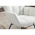 thumbnail image 3 of 050-Teddy Fabric Rocking Glider Nursery Chair for Living Room Indoor, Ivory, 3 of 12