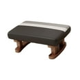 thumbnail image 3 of Taburete tapizado con patas de madera, banco rectangular, taburete bajo, pequeño Negro, 3 of 9