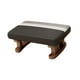 thumbnail image 3 of Reposapiés con patas de madera, taburete rectangular, taburete acolchado, otomano pequeño Negro, 3 of 9