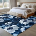 thumbnail image 4 of Blue Flowers Large Area Rugs 5x8 ft Spring Pastoral White Floral Washable Rug Non Slip Indoor Carpet Absorbent Floor Mat for Living Room Bedroom Dining Room, 4 of 9