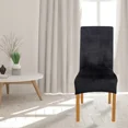 thumbnail image 4 of Set of 4 Velvet Stretch Dining Chair Covers Black, 4 of 5