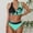 001 Green, variant on Hvot&aat Women's Color Block Print Bikini Sets Twist Front Two Piece Backless Halter Swimsuit
