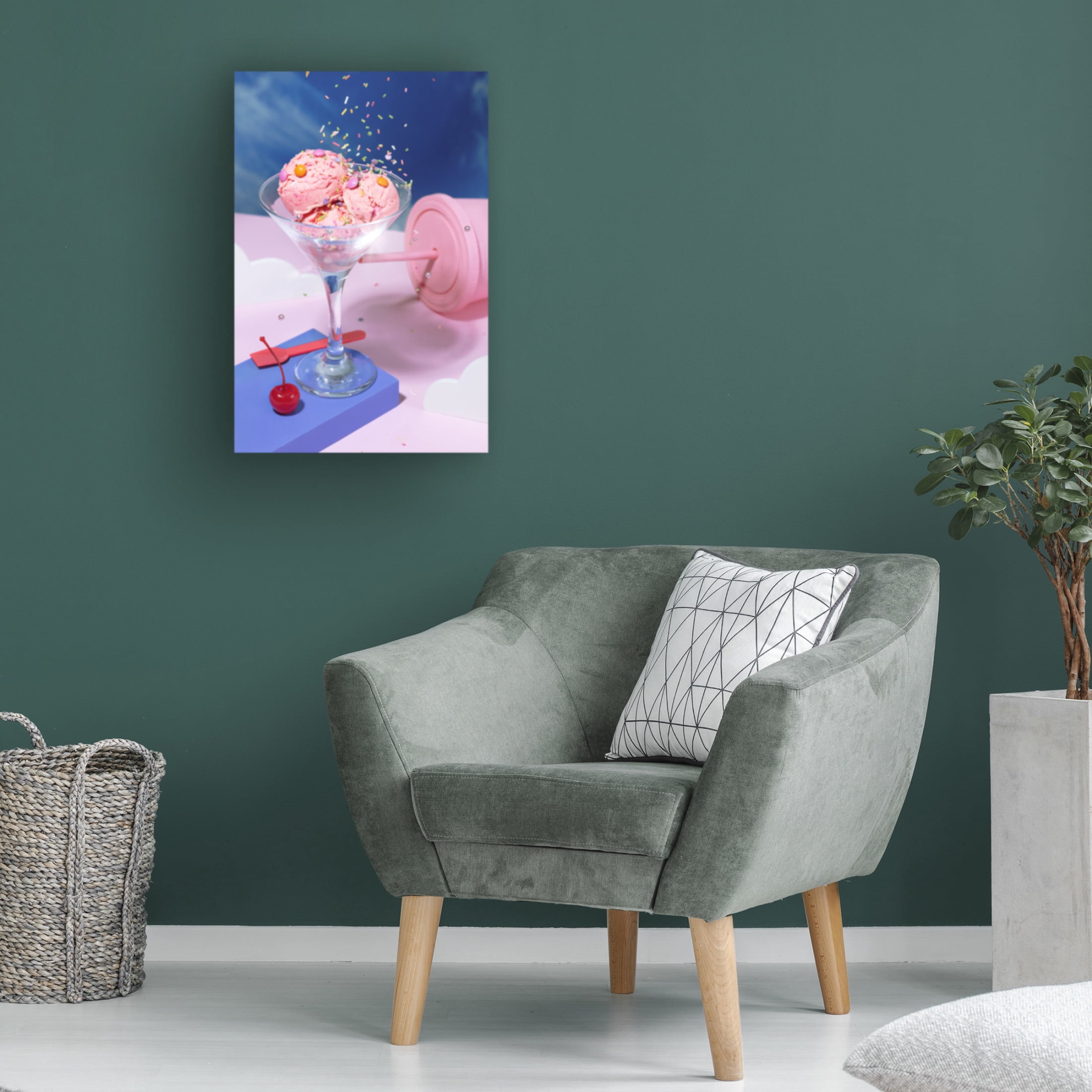 Canvas Wall Art - Julia Ramiro 'Icecream 6' Wall Art for Living Room, Bedroom, or Office D?cor by Trademark Fine Art - 16 x 24 Inches